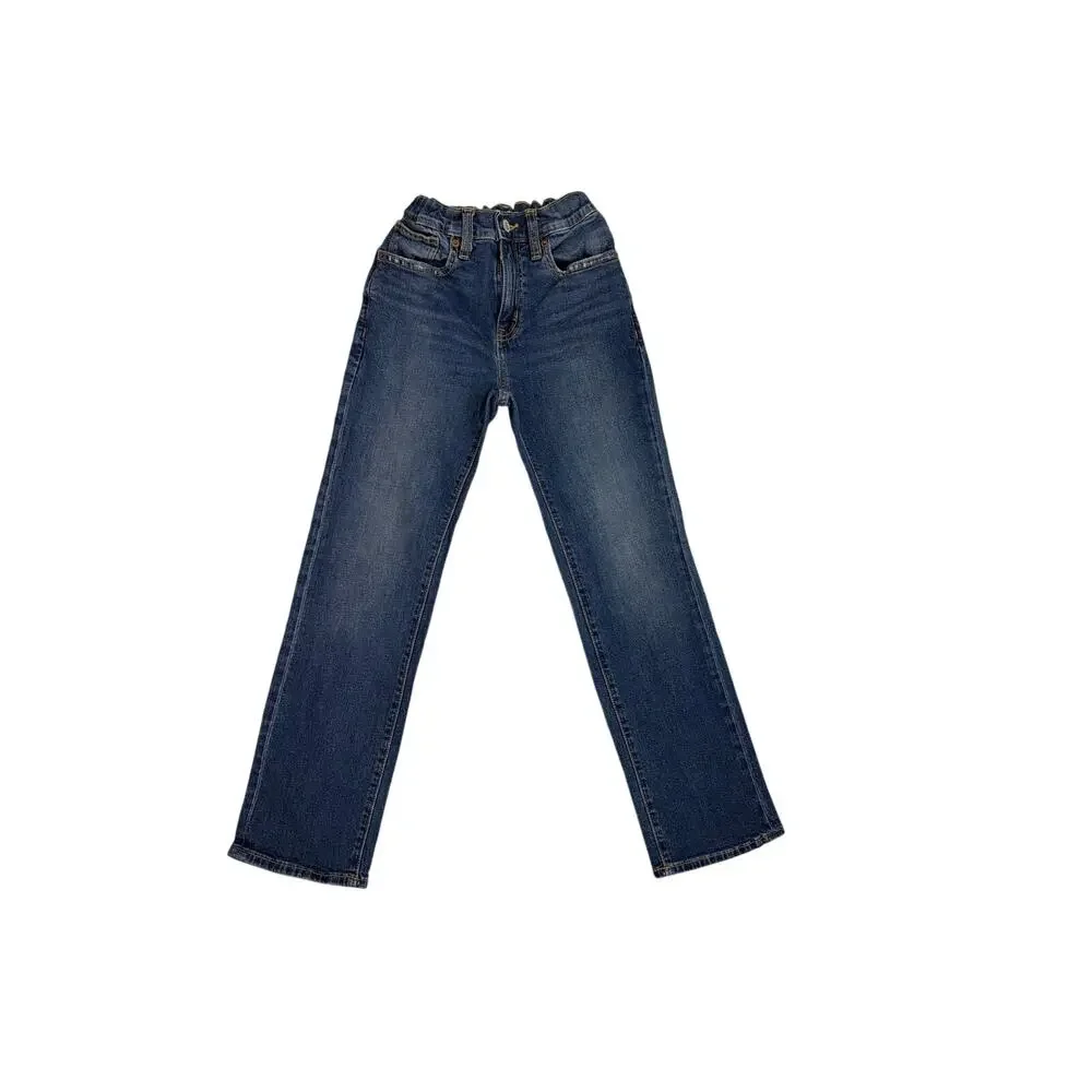 Old Navy Straight Leg Flex Stretch Adjustable Waist Denim Blue Jeans Youth 12